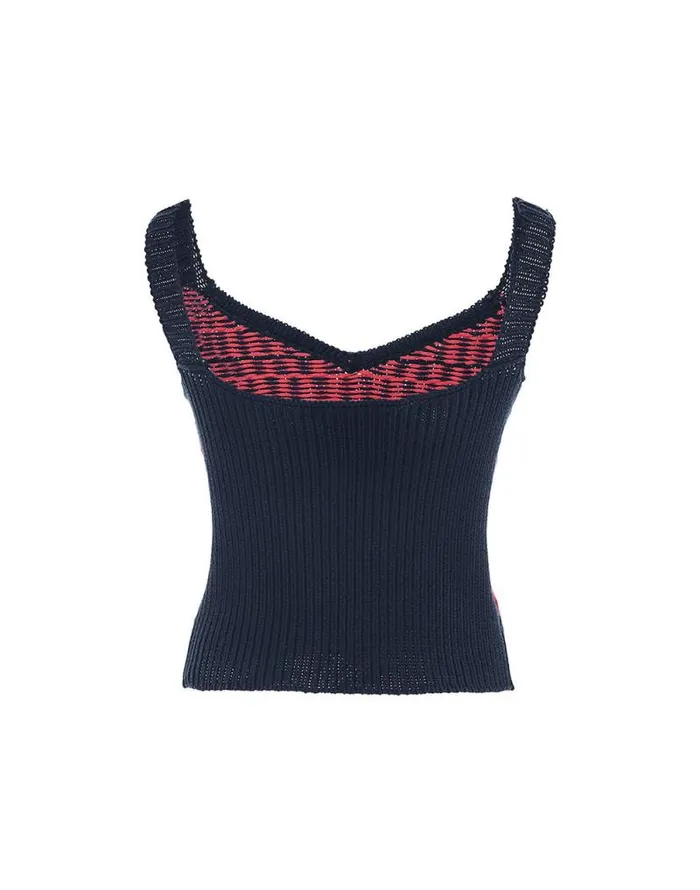 Winset Crop Top Navy Women La Double J Knitwear Winset Crop Top Navy Women La Double J Knitwear