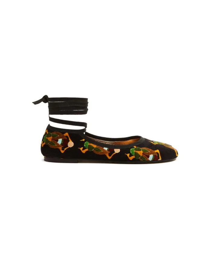 Winter Ballerina Flats Scarab Black Women La Double J Shoes