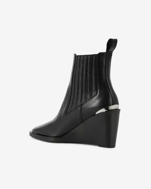 Women Ankle Boots and Boots The Kooples Western Ankle Boots In Black Leather Black