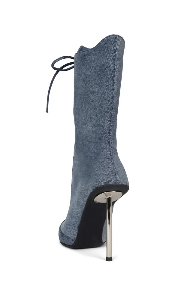 Women Ankle To Mid Jeffrey Campbell BRINGITON Denim Silver