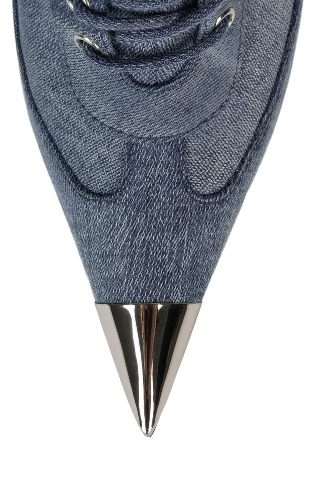 Women Ankle To Mid Jeffrey Campbell BRINGITON Denim Silver