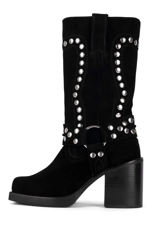 Women Ankle To Mid Jeffrey Campbell JUVENILES Black Suede Silver