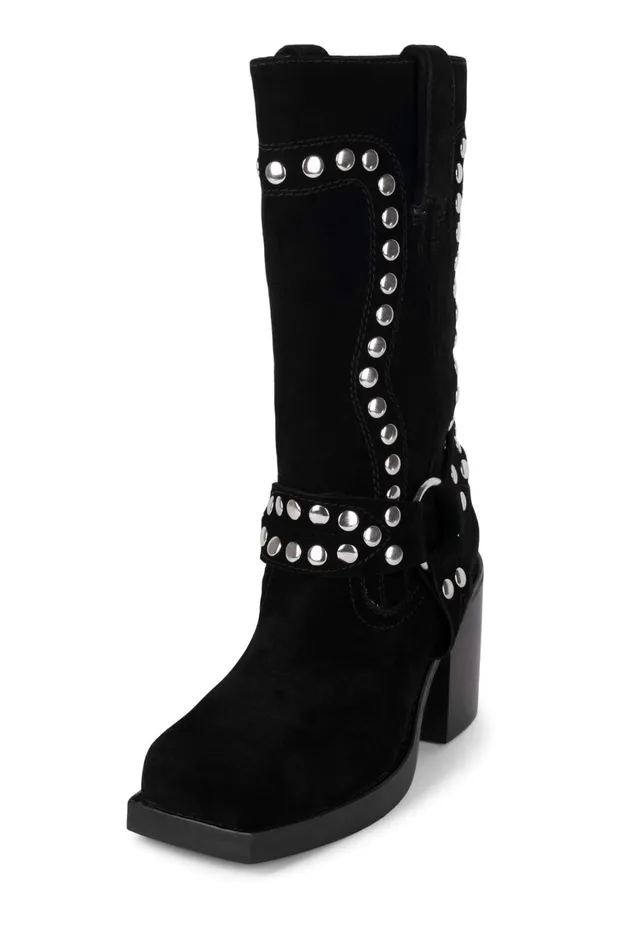 Women Ankle To Mid Jeffrey Campbell JUVENILES Black Suede Silver