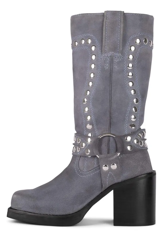 Women Ankle To Mid Jeffrey Campbell JUVENILES Dusty Blue Suede Silver