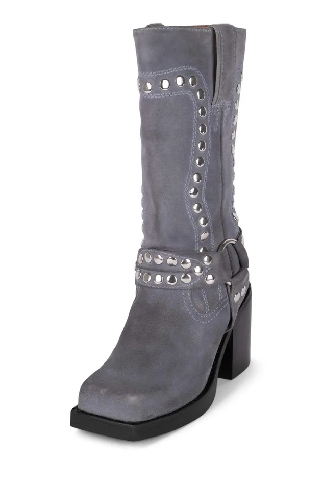 Women Ankle To Mid Jeffrey Campbell JUVENILES Dusty Blue Suede Silver
