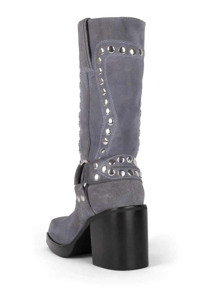 Women Ankle To Mid Jeffrey Campbell JUVENILES Dusty Blue Suede Silver