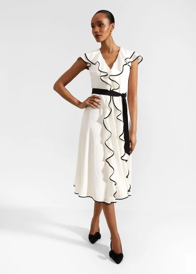 Women Arwen Silk Dress Cream Black Hobbs Dresses and Jumpsuits