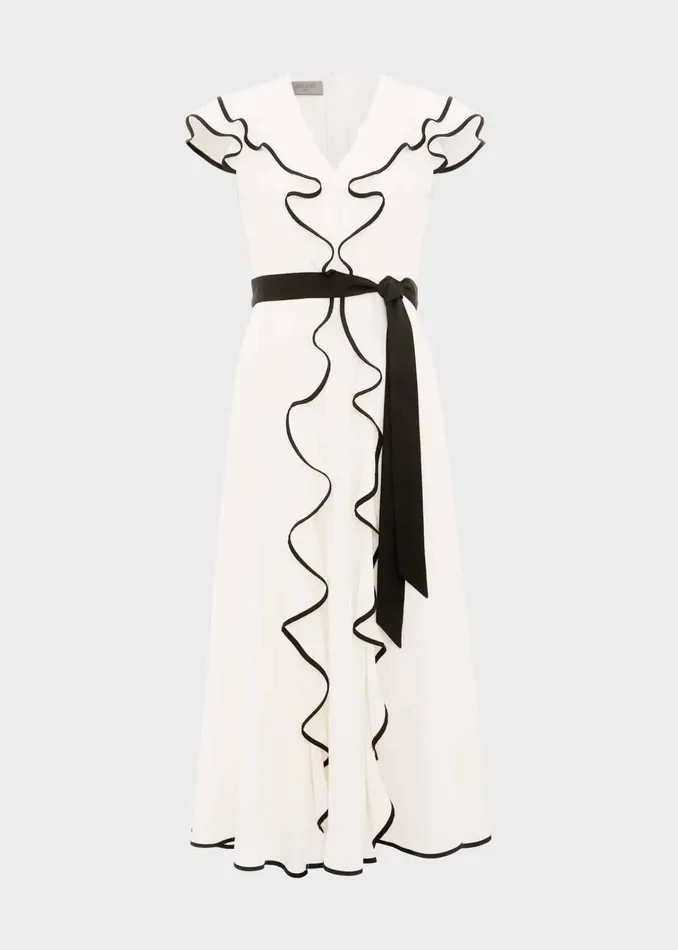 Women Arwen Silk Dress Cream Black Hobbs Dresses and Jumpsuits