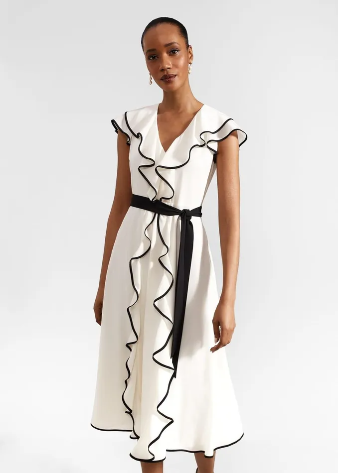 Women Arwen Silk Dress Cream Black Hobbs Dresses and Jumpsuits