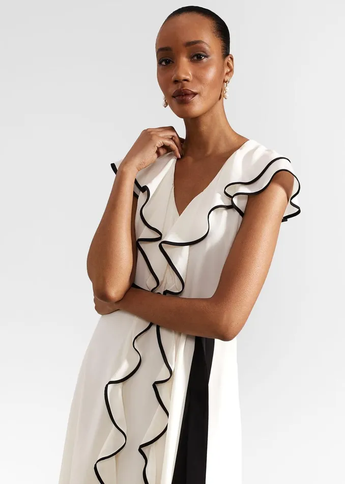 Women Arwen Silk Dress Cream Black Hobbs Dresses and Jumpsuits