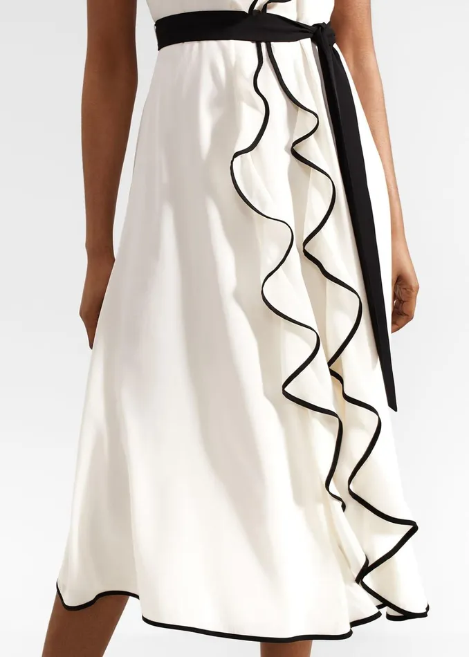 Women Arwen Silk Dress Cream Black Hobbs Dresses and Jumpsuits