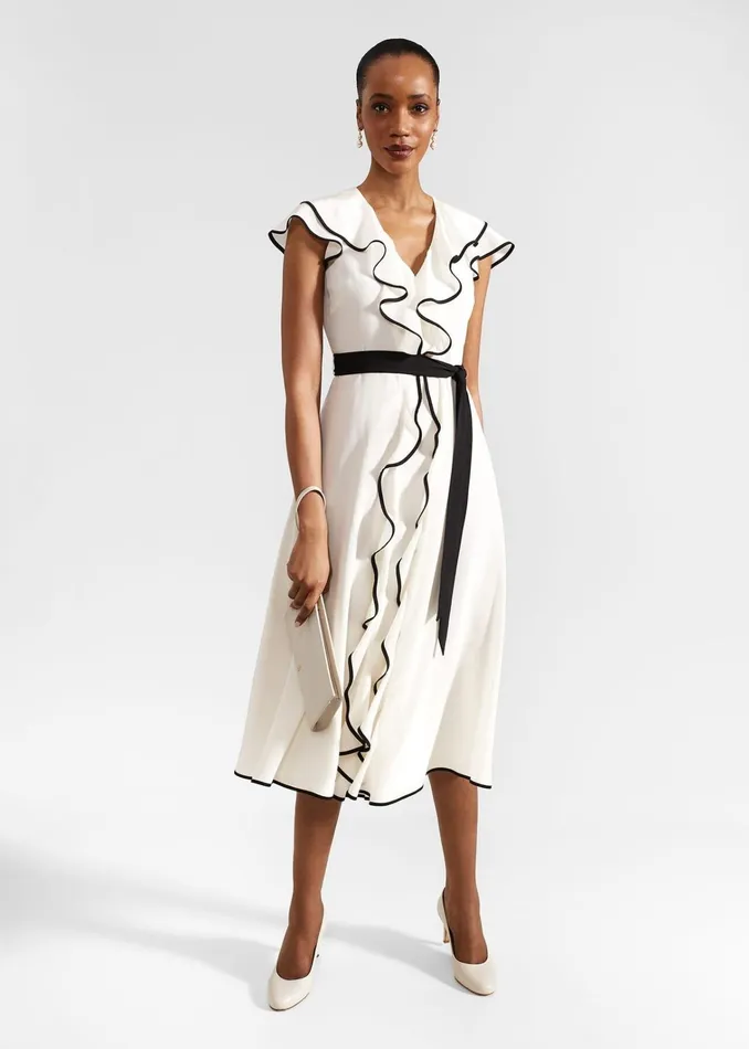 Women Arwen Silk Dress Cream Black Hobbs Dresses and Jumpsuits