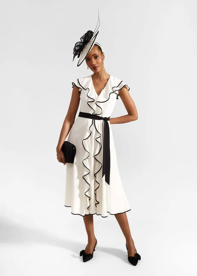 Women Arwen Silk Dress Cream Black Hobbs Dresses and Jumpsuits