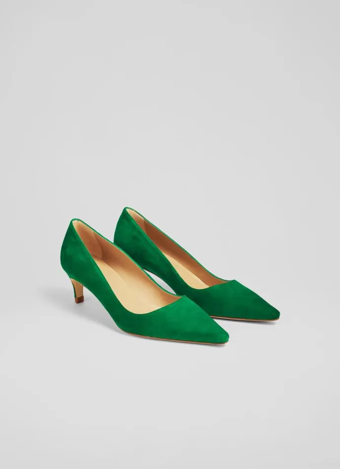 Women Ava Green Suede Kitten Heel Courts Green LKBennett Court Shoes Women Ava Green Suede Kitten Heel Courts Green LKBennett Court Shoes