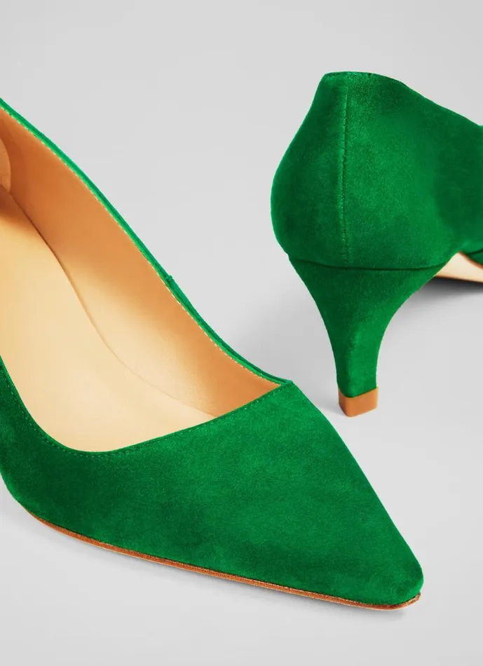 Women Ava Green Suede Kitten Heel Courts Green LKBennett Court Shoes Women Ava Green Suede Kitten Heel Courts Green LKBennett Court Shoes