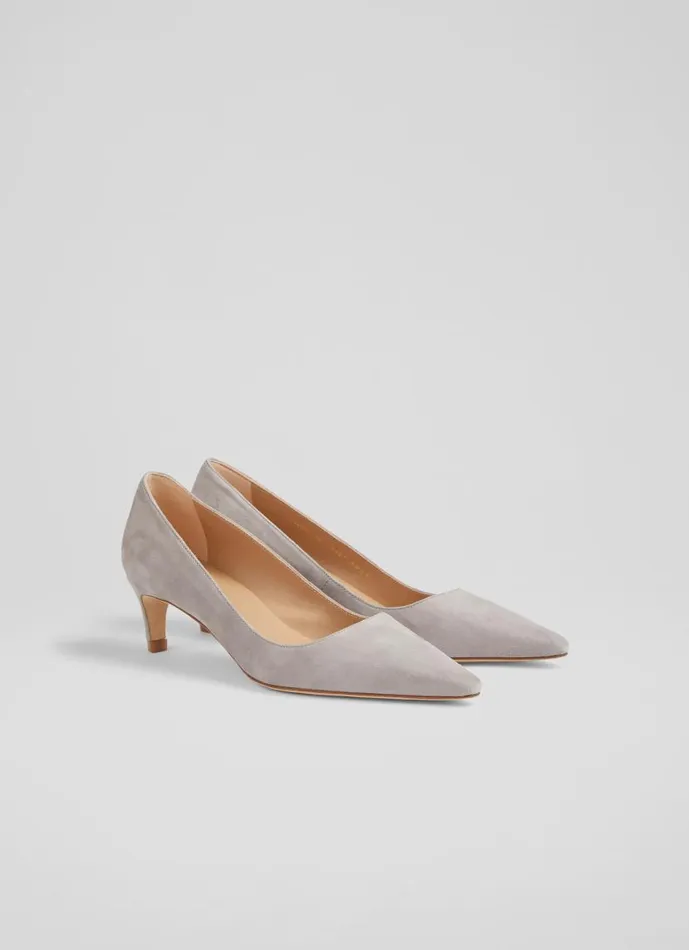 Women Ava Grey Suede Kitten Heel Courts Grey LKBennett Court Shoes Women Ava Grey Suede Kitten Heel Courts Grey LKBennett Court Shoes