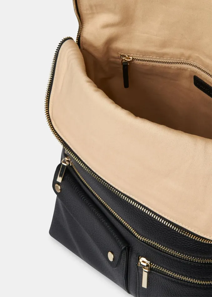 Women Backpacks Whistles Black Farrow Pocket Detail Backpack