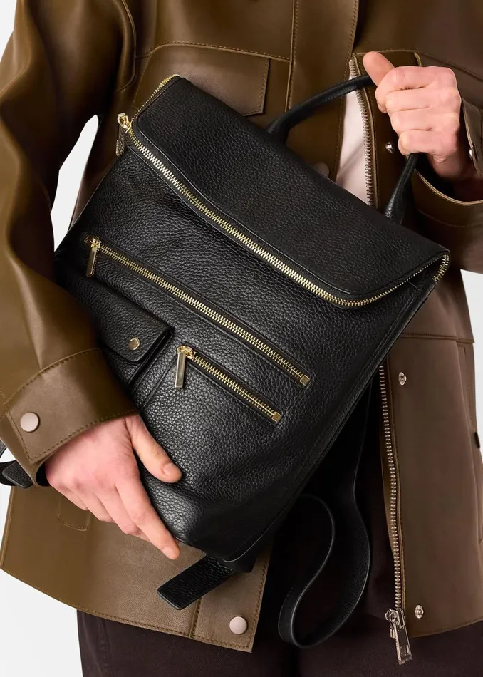 Women Backpacks Whistles Black Farrow Pocket Detail Backpack
