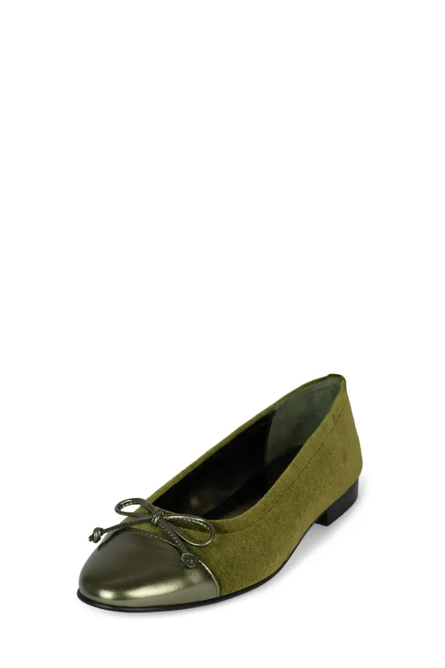 Women Ballet Flats Jeffrey Campbell ARABESQUE Red Suede Combo