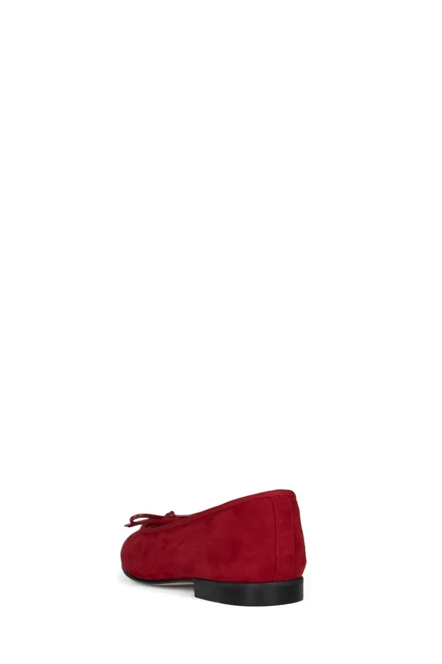 Women Ballet Flats Jeffrey Campbell ARABESQUE Red Suede Combo
