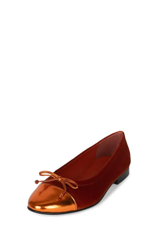 Women Ballet Flats Jeffrey Campbell ARABESQUE Red Suede Combo