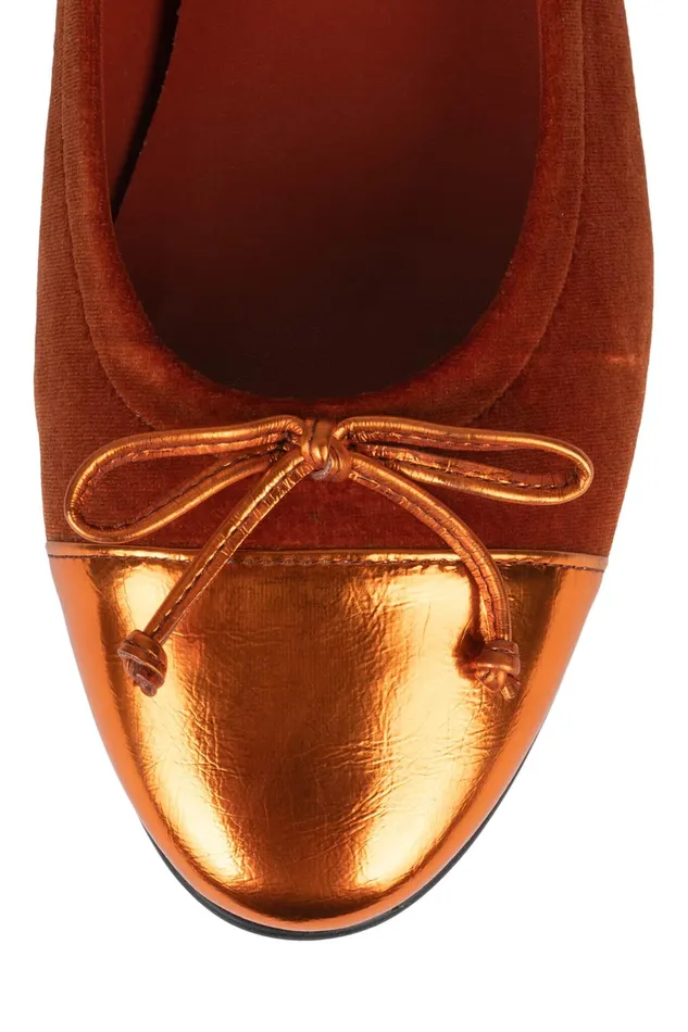 Women Ballet Flats Jeffrey Campbell ARABESQUE Red Suede Combo