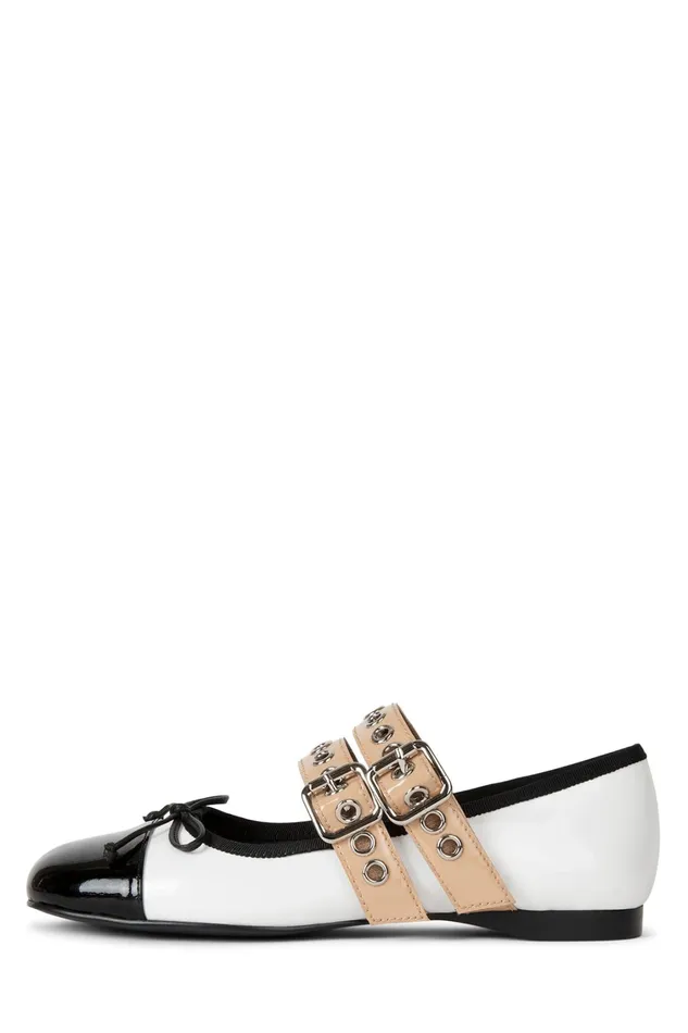 Women Ballet Flats Jeffrey Campbell BALLETIC Black White Nude Patent