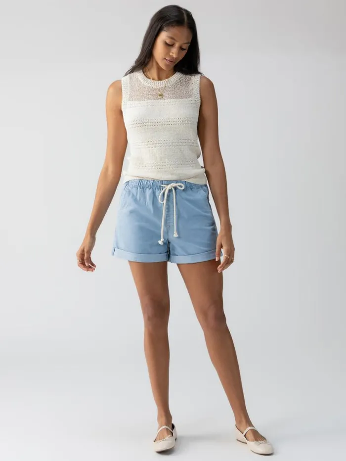Women Beachy Cuffed Standard Rise Short Pale Blue Sanctuary Clothing Denim