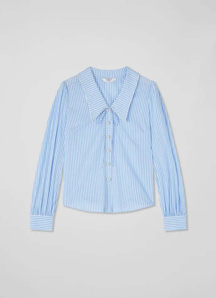 Women Beecham Blue And White Stripe CottonRich Blouse Blue White LKBennett Tops Women Beecham Blue And White Stripe CottonRich Blouse Blue White LKBennett Tops