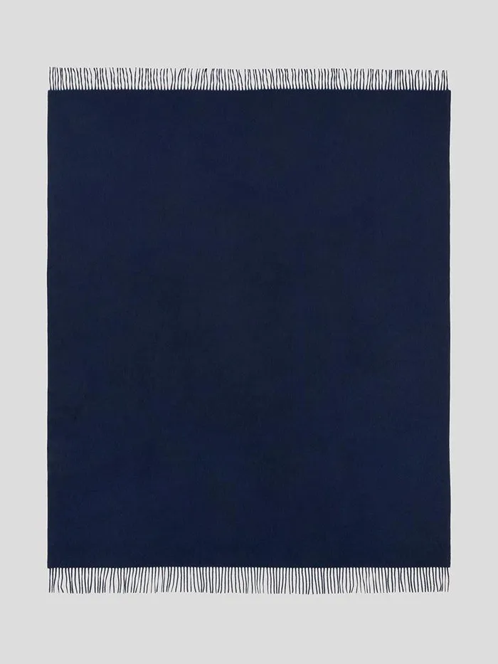 Women Begg X Co Arran Scarf Arran Solid Cashmere Throw Navy