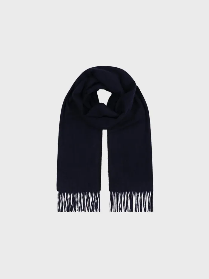 Women Begg X Co Scarves Arran Reversible Oversized Cashmere Scarf Navy Black
