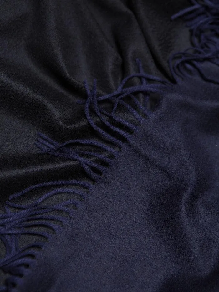 Women Begg X Co Scarves Arran Reversible Oversized Cashmere Scarf Navy Black
