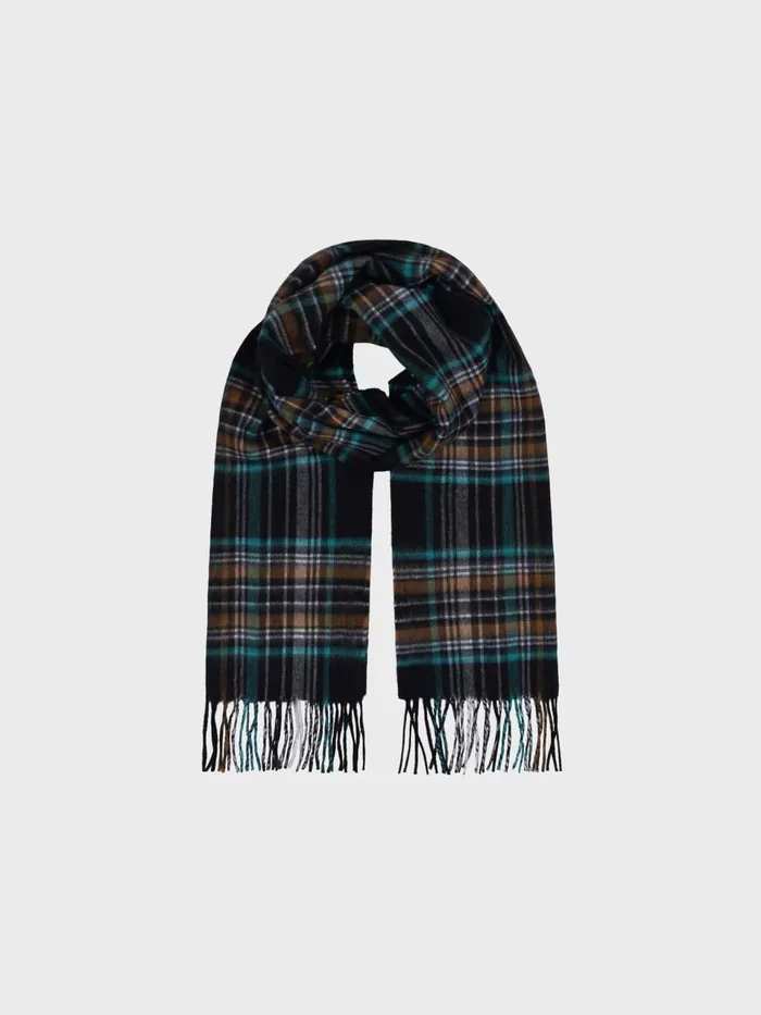 Women Begg X Co Scarves Arran Serfaus Cashmere Scarf Black White Teal