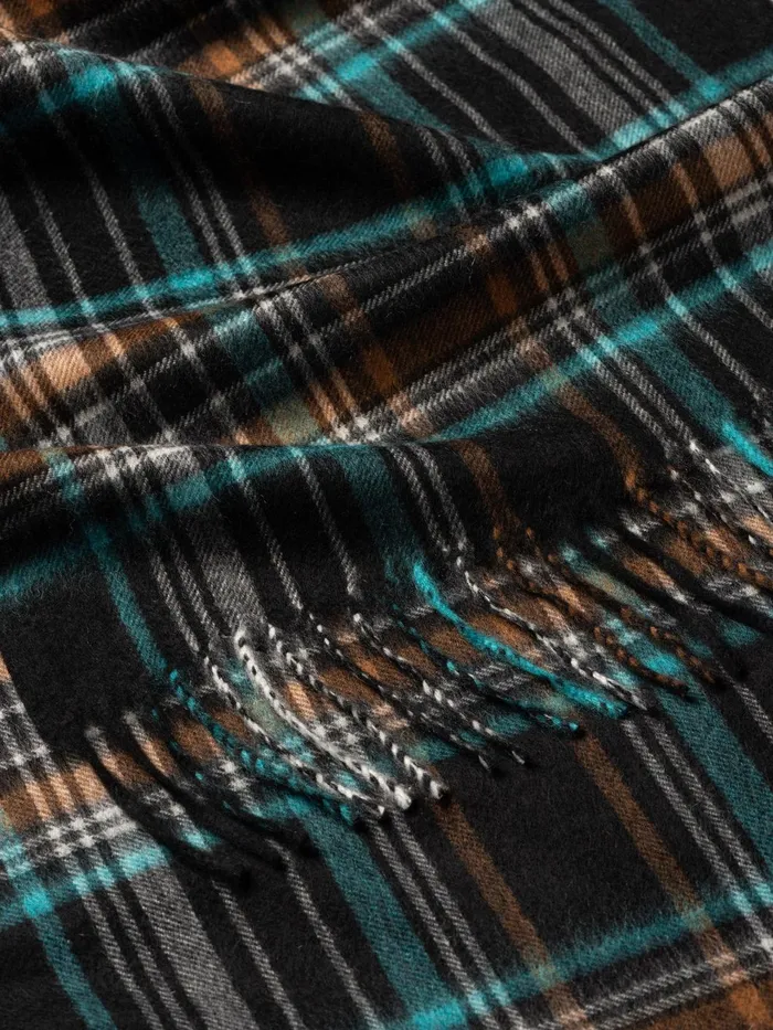 Women Begg X Co Scarves Arran Serfaus Cashmere Scarf Black White Teal
