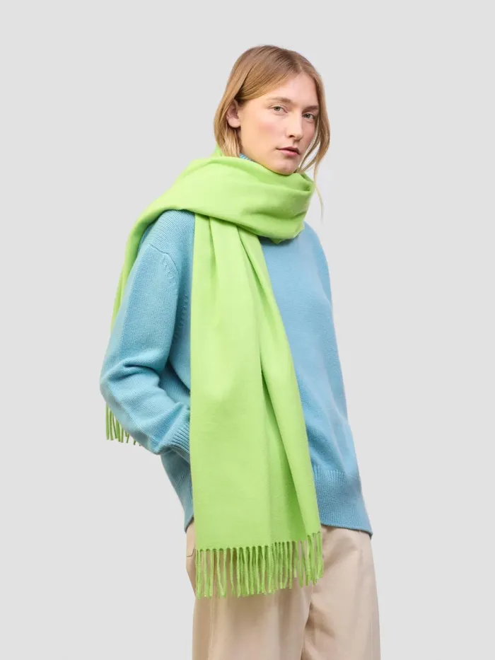 Women Begg X Co Scarves Arran Solid Cashmere Stole Sour Apple
