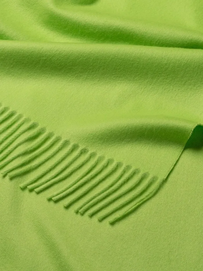 Women Begg X Co Scarves Arran Solid Cashmere Stole Sour Apple