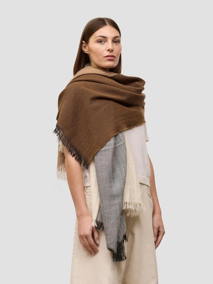 Women Begg X Co Scarves Islay Meribel Cashmere Stole Natural White