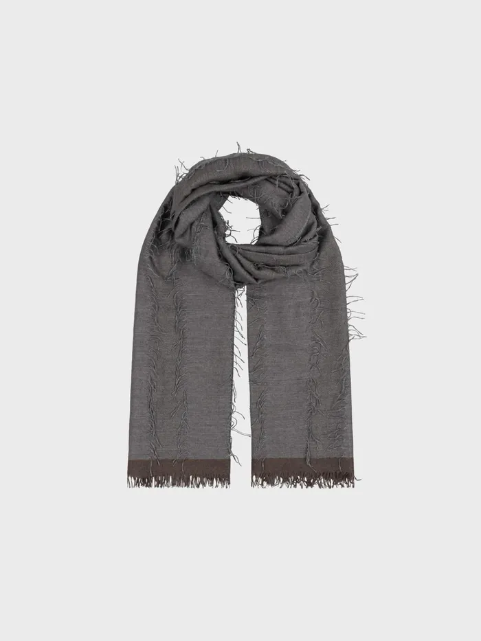 Women Begg X Co Scarves Lash Funivie Cashmere Silk Scarf Grey Brown