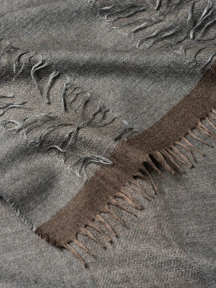 Women Begg X Co Scarves Lash Funivie Cashmere Silk Scarf Grey Brown