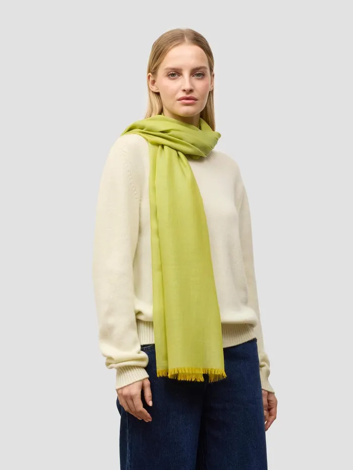 Women Begg X Co Scarves Wispy Solid Superfine Cashmere Scarf Lime Flower