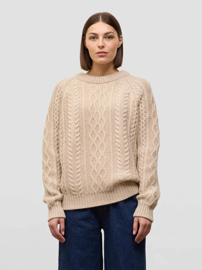 Women Begg X Co Sweaters Gigha Cashmere Sweater Light Brown Natural