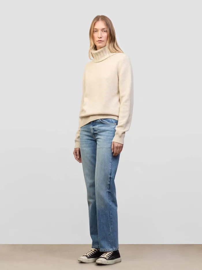 Women Begg X Co Sweaters Hepburn Roll Cashmere Sweater Light Natural
