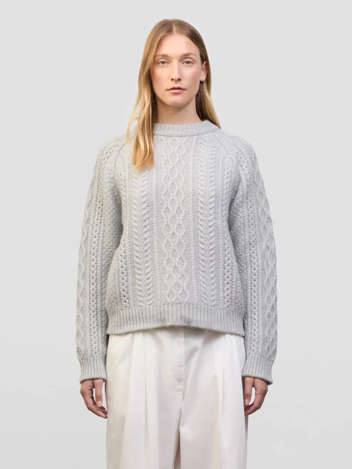 Women Begg X Co Sweaters Isla Cashmere Sweater Feather Grey