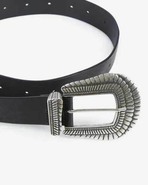 Women Belts The Kooples Black Leather Belt Black