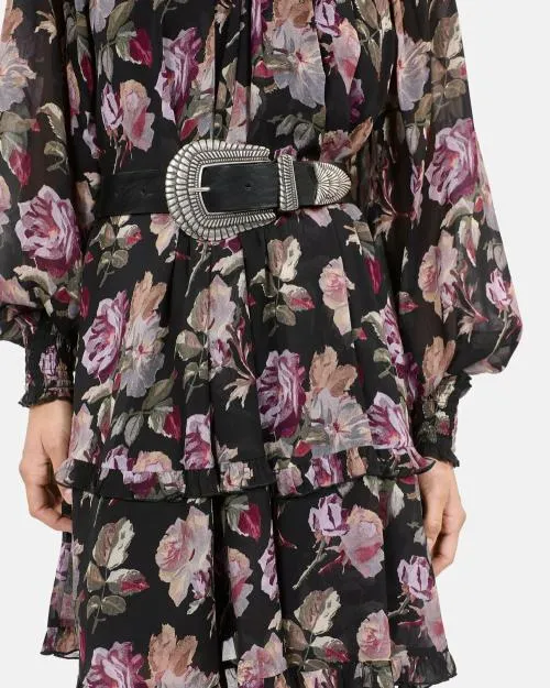 Women Belts The Kooples Black Leather Belt Black