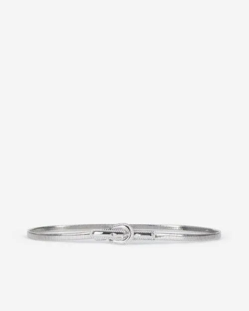 Women Belts The Kooples Thin Belt In Silver Metalwork Silver
