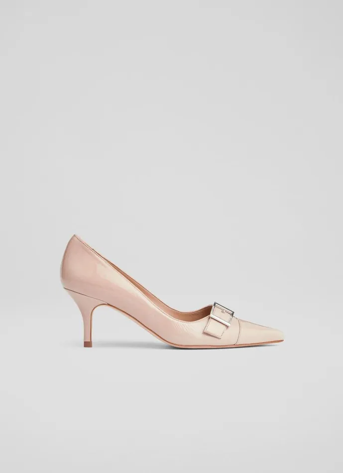 Women Billie Beige Crinkle Patent BuckleDetail Courts Trench LKBennett Court Shoes Women Billie Beige Crinkle Patent BuckleDetail Courts Trench LKBennett Court Shoes
