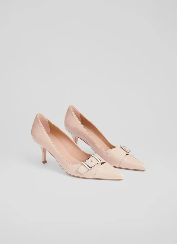 Women Billie Beige Crinkle Patent BuckleDetail Courts Trench LKBennett Court Shoes Women Billie Beige Crinkle Patent BuckleDetail Courts Trench LKBennett Court Shoes