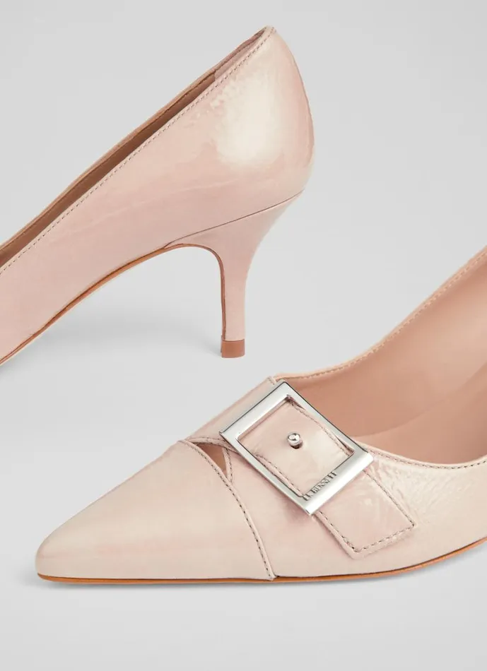 Women Billie Beige Crinkle Patent BuckleDetail Courts Trench LKBennett Court Shoes Women Billie Beige Crinkle Patent BuckleDetail Courts Trench LKBennett Court Shoes