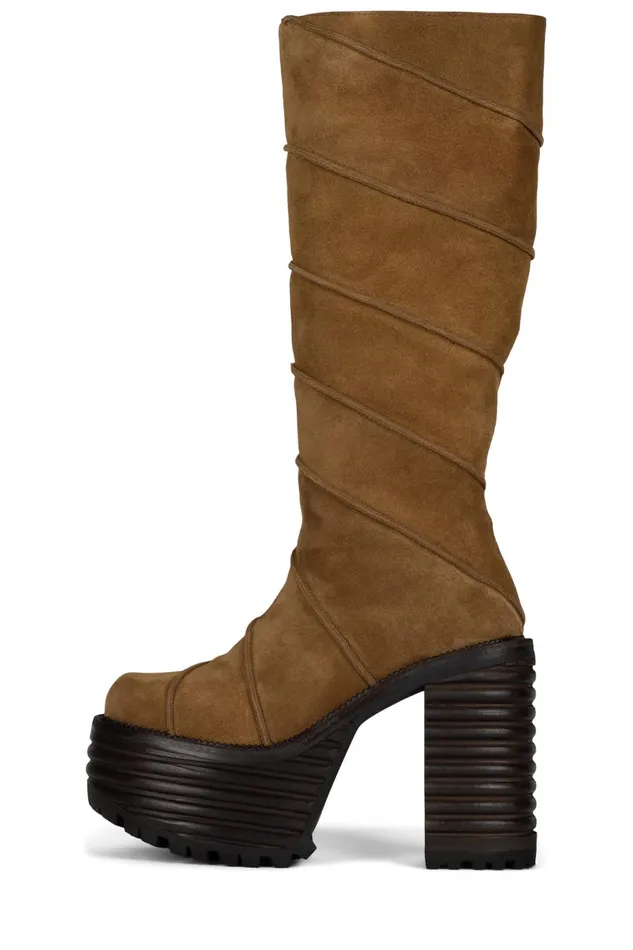 Women Boot Jeffrey Campbell CHERRYPIE Tan Oiled Suede